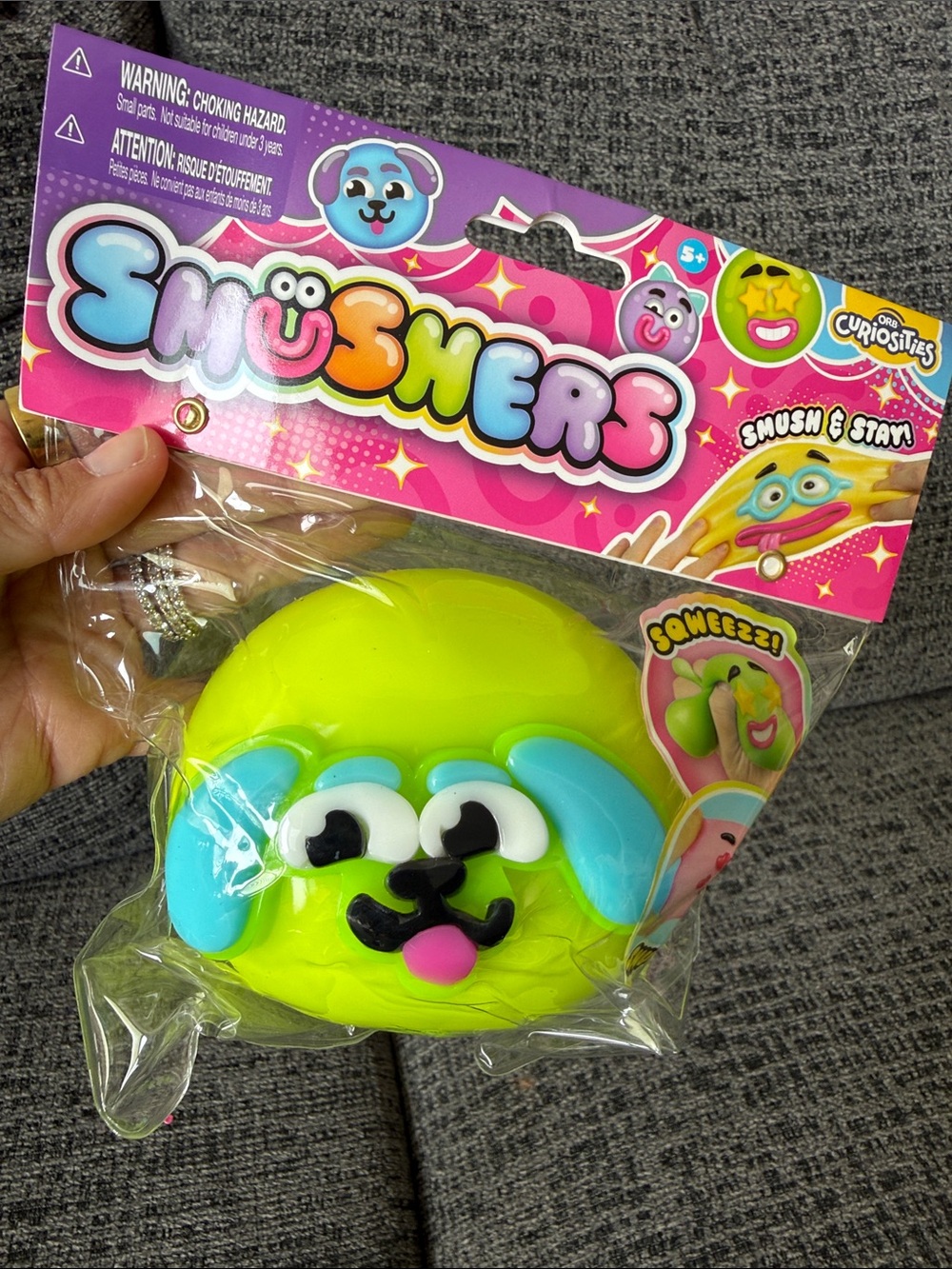 BNIB ORB Curiosities SMUSHERS Squishy, Lime Green Puppy